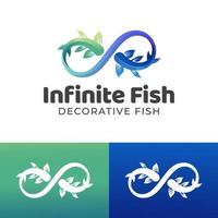 beautiful color koi fish or koi ponds logo design for decorative fish shop, water gardens, aquarium vector