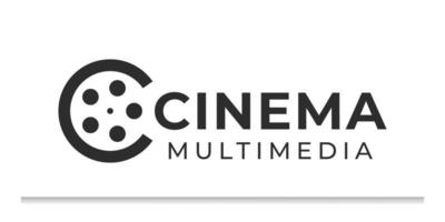 letra c para el logotipo de la película de cine. diseño de logotipo de estudio de cine multimedia vector