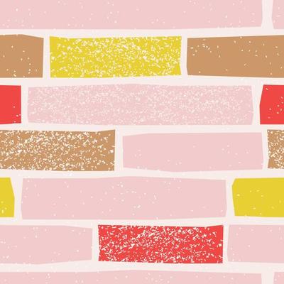Scandinavian seamless pattern with pastel geometric shape. Stamp textured background in nordic style. Vector illustration for print, design, fabric.