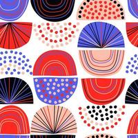 Seamless geometric pattern in modern abstract style. Background with simple shapes in Scandinavian style. Vector illustration for print, design, fabric.