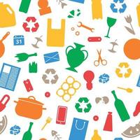 Seamless pattern of recycling garbage elements ecology and recycle concept vector