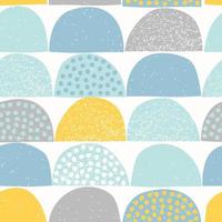 Scandinavian seamless pattern with pastel geometric shape. Stamp textured background in nordic style. Vector illustration for print, design, fabric.