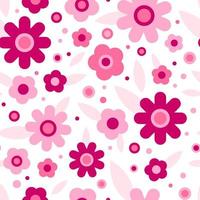 patrón floral transparente en color rosa. fondo simple abstracto, ilustración vectorial para impresión, papel de scrapbooking, diseño, tela. vector