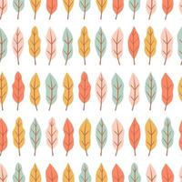 patrón floral transparente con pequeñas hojas simples en color pastel. fondo repetible de otoño. lindo estampado infantil. ilustración vectorial en estilo decorativo escandinavo. vector