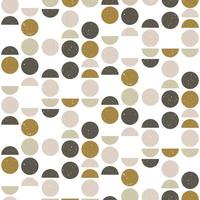Abstract seamless geometric pattern with circles and semicircles in scandinavian style. Modern background. Vector wallpaper.