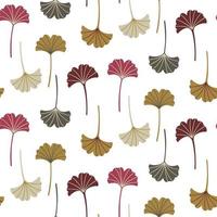 Modern seamless pattern with ginkgo leaves. Autumn background. Good for printing. Vector wallpaper.
