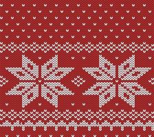 Norway festive red sweater texture. Fair Isle Design. Vector seamless knitting pattern.