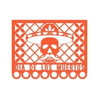 papel picado, adornos de papel mexicano para fiesta. guirnalda de papel Recortar composiciones para el día de los muertos mexicanos. diseño de plantilla vectorial. vector