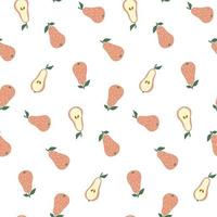 Hand drawn seamless pattern with Pears. Doodle style. Vector design template. Good for print.
