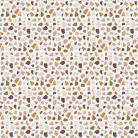 Terrazzo seamless pattern. Abstract background with chaotic stains. Vector repeating wallpaper.