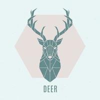 Geometric deer illustration. Abstract nordic deer emblem . Vector illustration.