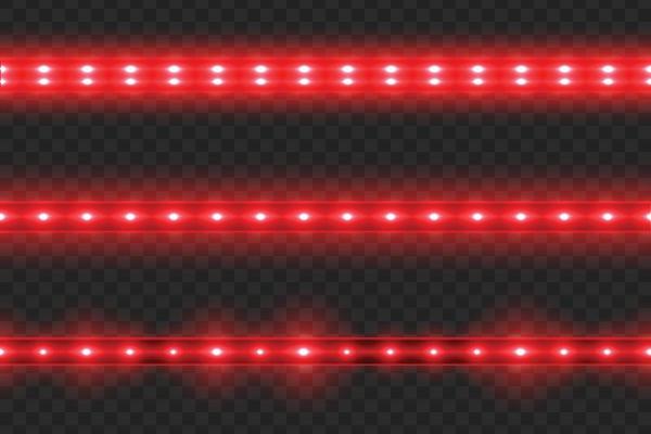 Set of led glowing light stripes