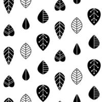 Folk art  seamless pattern with decorative leaves. Good for print. Scandinavian style. Vector illustration.