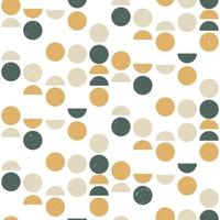 Seamless geometric pattern with circles and semicircles in scandinavian style. Abstract modern background. Vector wallpaper.