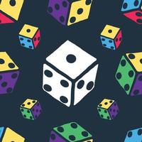 seamless pattern dice with pop art color vector