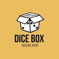 simple rice box logo shaped dice vector