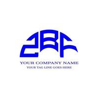 diseño creativo del logotipo de la letra zbf con gráfico vectorial foto