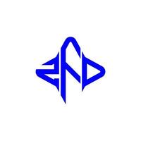diseño creativo del logotipo de la letra zfd con gráfico vectorial foto