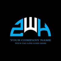 diseño creativo del logotipo de la letra zwh con gráfico vectorial foto