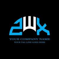 diseño creativo del logotipo de la letra zwx con gráfico vectorial foto