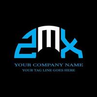 diseño creativo del logotipo de la letra zmx con gráfico vectorial foto