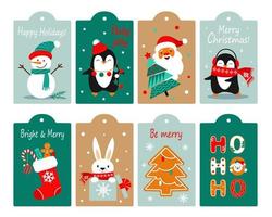 Set of vector illustration of christmas gift labels