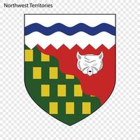 emblema de los territorios del noroeste, provincia de canadá vector