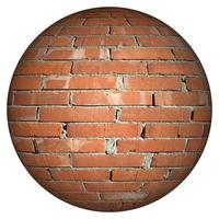 red brick sphere white background photo