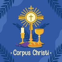 plantilla de vector de día de celebración internacional de corpus christi. ilustración del festival en todo el mundo. apto para banner, portada, fondo, telón de fondo, afiche. pasos vectoriales 10.