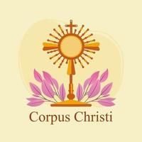 plantilla de vector de día de celebración internacional de corpus christi. ilustración del festival en todo el mundo. apto para banner, portada, fondo, telón de fondo, afiche. pasos vectoriales 10.