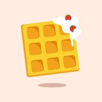 Waffles vector. Fast food cartoon element illustration. Flat of fast food vector isolated. Breakfast food collection. Eps 10.