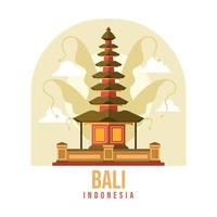 Bali temple vector. Culture of Indonesia vector illustration for apparel, poster, merchandise. Eps 10