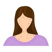 Woman with rash for infographic vector isolated illustration