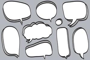 Hand drawn set of speech bubbles isolated . Doodle set element. Vector illustration.