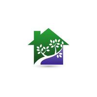 House icon. Green house icon. House and tree vector design illustration. house simple sign