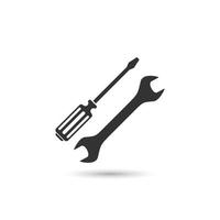 Screwdriver and Wrench vector icon.