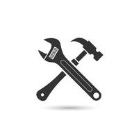Wrench and hammer vector icon