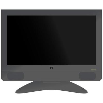 The wide screen of the black tv turned off. vector illustration