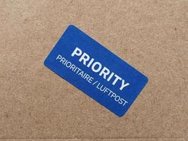 priority mail label - luftpost means airmail photo