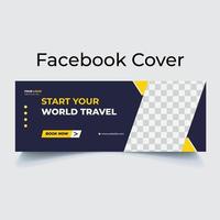 diseño de portada de facebook de viaje vector