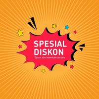 Illustration vector graphic of special discount in indonesian language