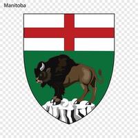 Emblem of Manitoba, province of Canada. Vector illustration