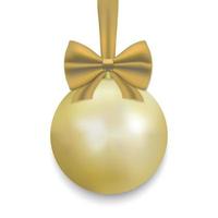 Christmas ball with ribbon and a bow vector