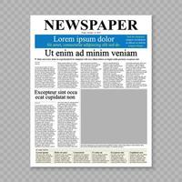 newspaper front page vector