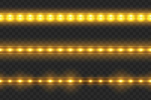Set of led glowing light stripes