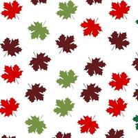 Texture of Red maple leaves on white background and patterns in autumn leaves vector and illustration