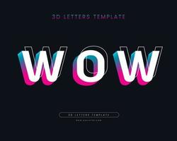 A 3D colorful letters design with rainbow gradient template style vector