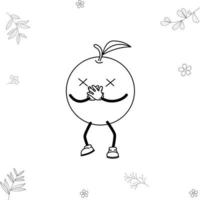dibujos animados de naranjas enfermas tradicionales vector