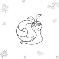 snail vector illustration for coloring book