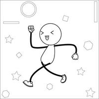 man cartoon gesture vector illustration, enthusiastic